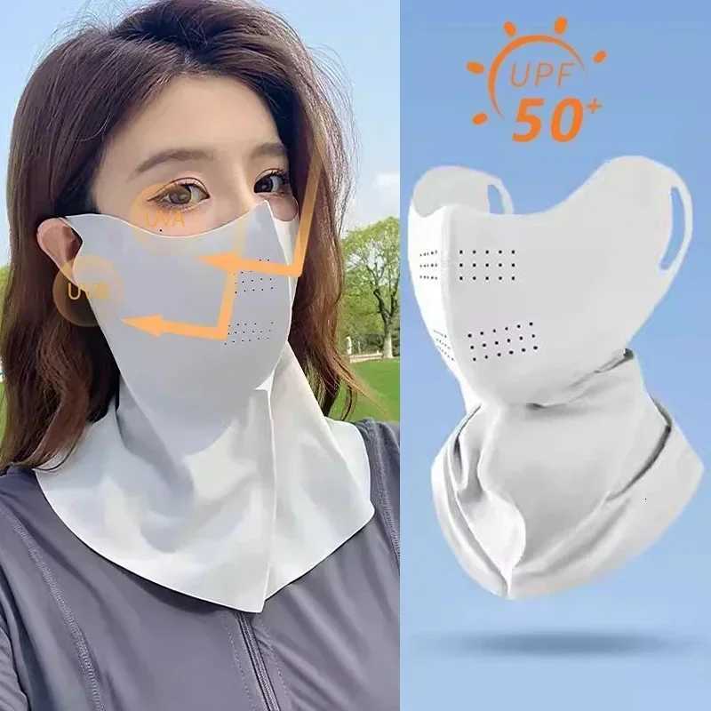 UPF50+ Sun Proof Protection Mask Neck Scarf Silk Face Cover Outdoor Wrap Cover Sports Cycling Women Men Summer Sunscreen Z250725