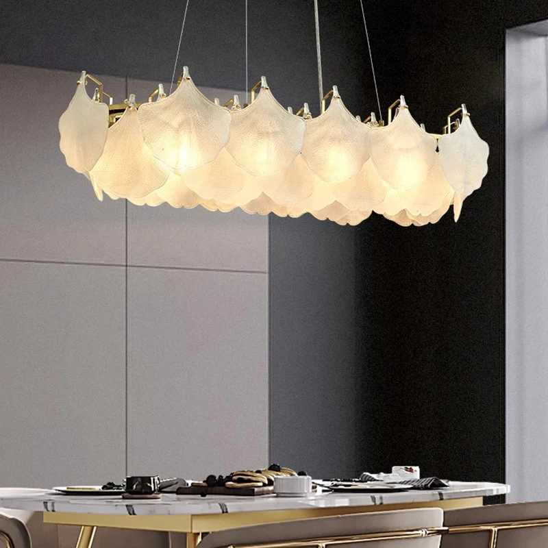 Modern Luxury Lustre Led Glass Chandelier Living Dining Room Circle Pendant Lights Indoor Decoration Home Hanging Lamps Lighting XJ250725