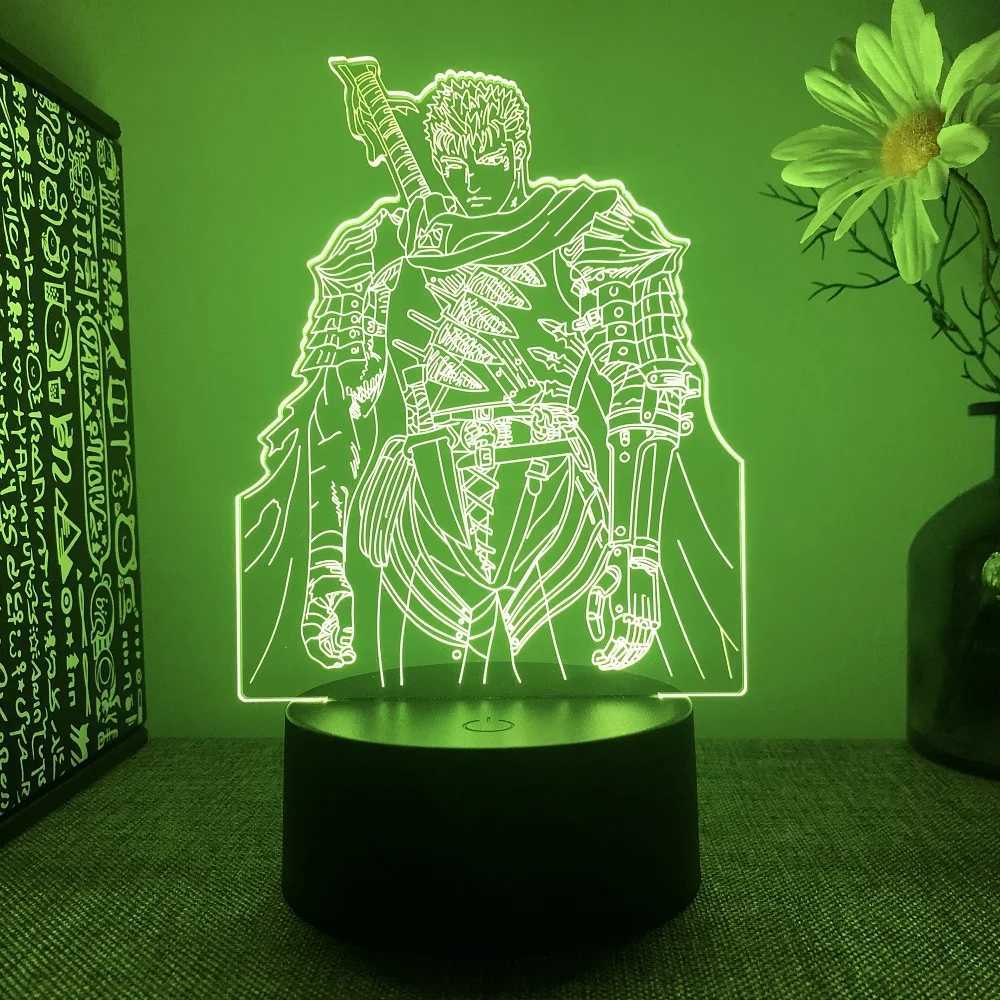 Anime Led Light Berserk Guts Figure for Bedroom Decorative Night Light Birthday Gift Kids Room 3d Table Lamp Manga Berserk XJ250725