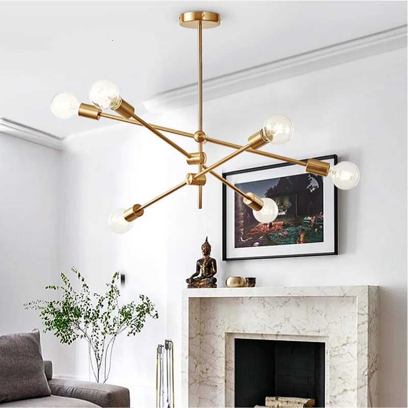 Magic Bean Molecular Chandelier Lights Rotatable Adjustment Luxury Brass Color Living Dining Room Bedroom Ins Wind LampsXJ250725