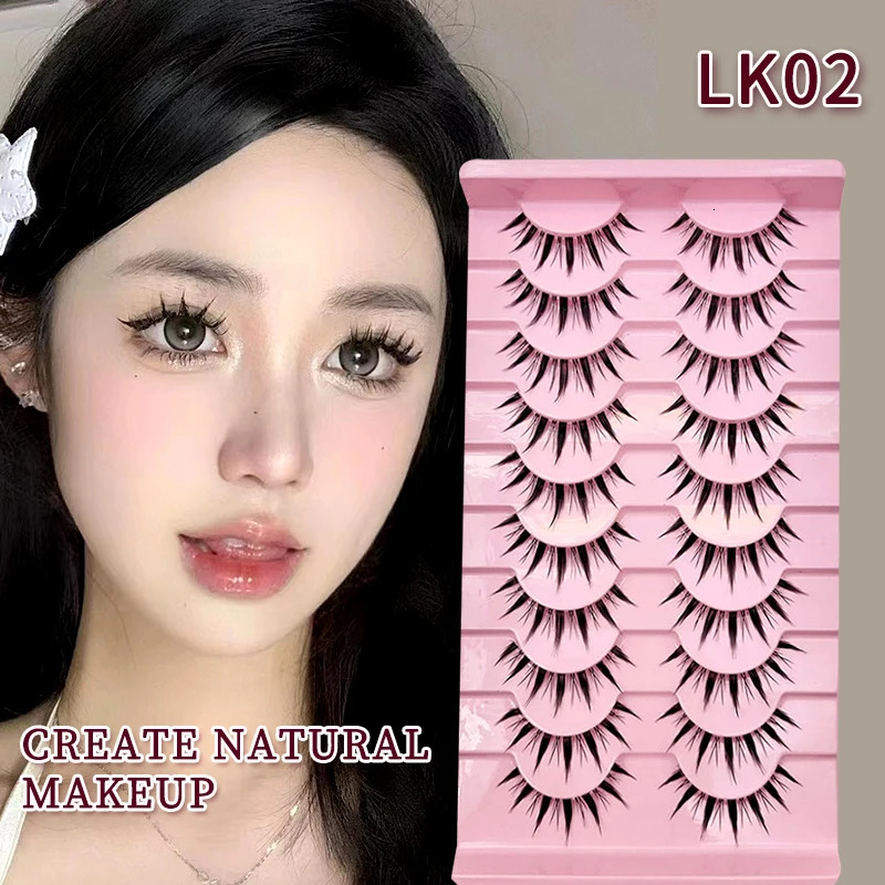 10 pairs Natural Lashes Manga Full Strip Makeup Bulk Wholesale Drop Eyelash Anime False 250714