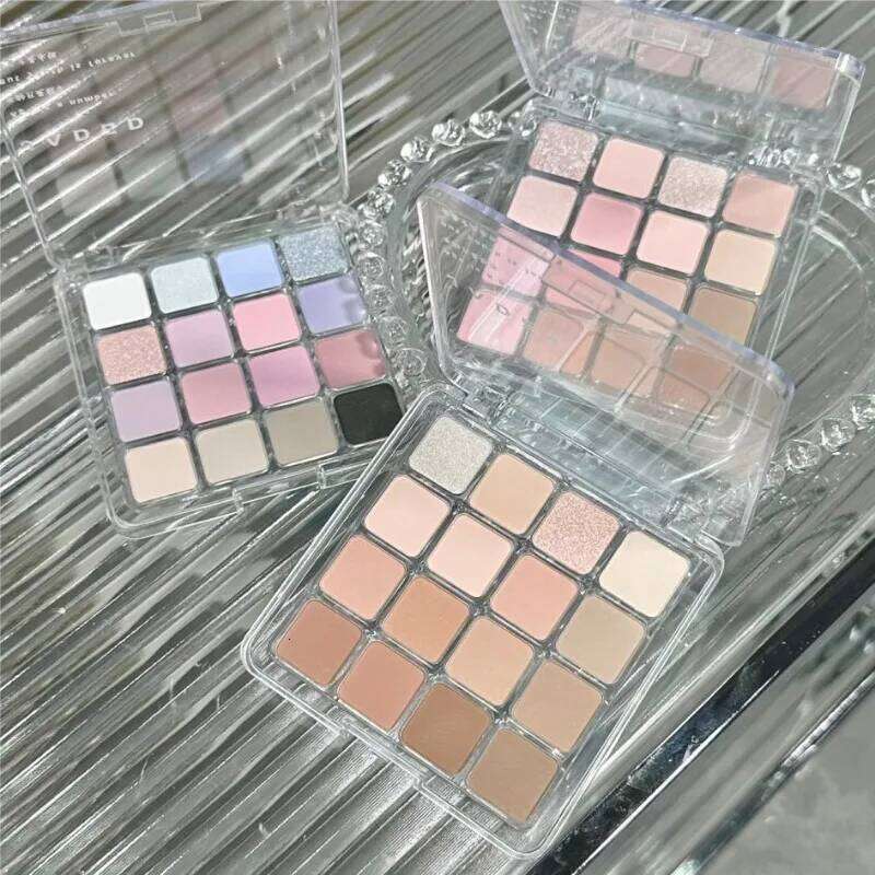 Pearly Glitter Eyeshadow Matte Blue Pink Korean Charming Makeup Palette 16-color Lasting Shiny Eye Pigments Cosmetic