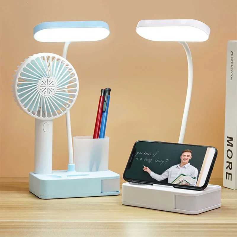 Rechargeable Table Lamp for Study Desk Lamp Reading Light Led Table Light with Fan Led Clock Display Reading Lamp XJ250725