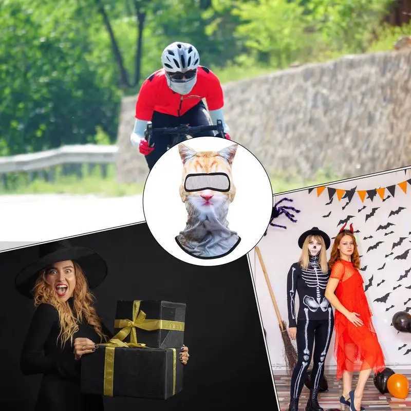 Cat BalaclavaMotorcycle Cute Full Face Hood Mask Skiing Snowboard Hat Helmet Liner With Ears For Music Festivals Outdoor Events Z250725