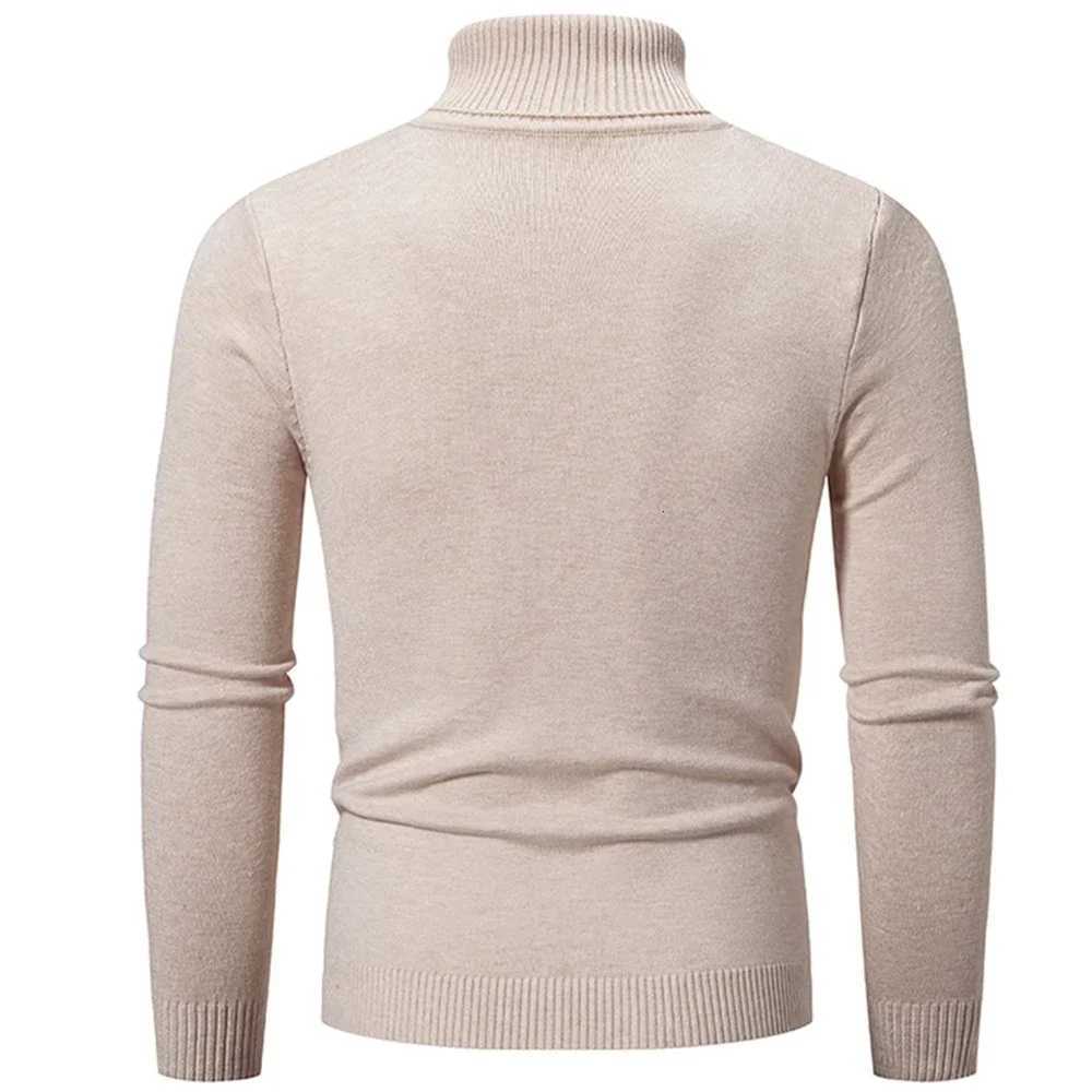 Mens High Neck Sweater Pullover Knitted Warm Casual Turtleneck Sweatwear Mens Tops Z250725