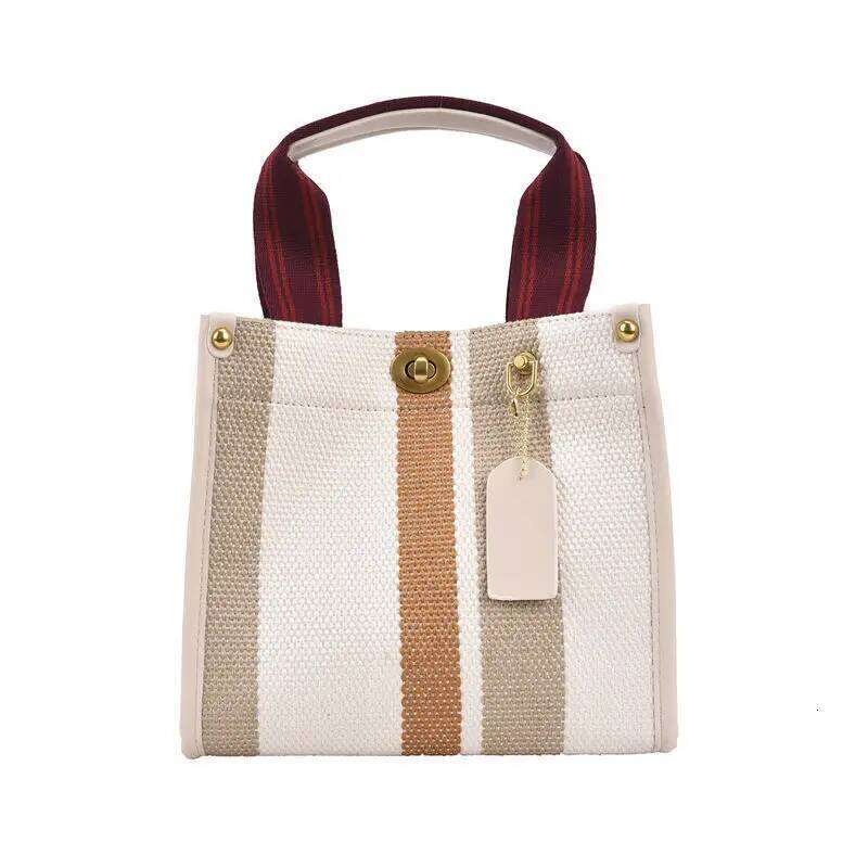 Women's small crossbody bag canvas vertical stripe casual shoulder bag multifunctional