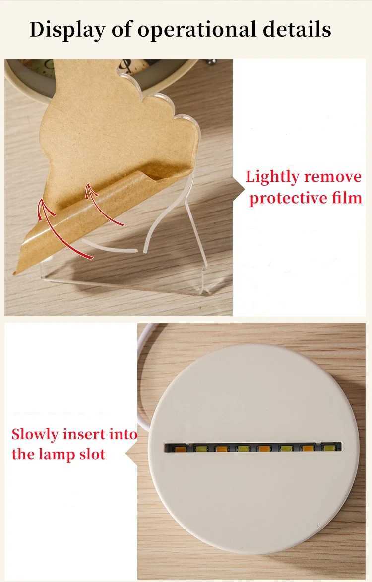 3D Creative Bear Lamp Acrylic USB LED Night Lights Lamp Xmas Christmas Decorations for Home Bedroom Birthday Decor Wedding Gifts XJ250725