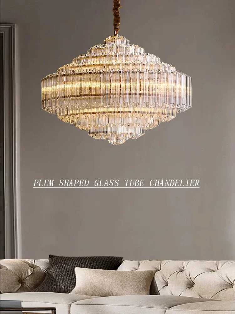 Modern Luxury Glass Crystal Chandelier Lighting Brown Designer Decoration Big Classic Hanging Lamps Living Room Home-appliance XJ250725