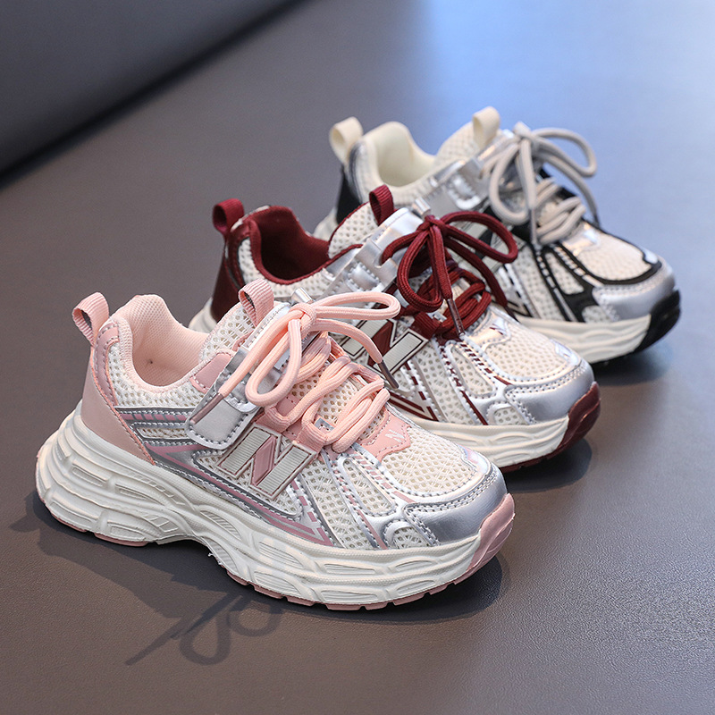 Red dad shoes for boys, new children's sports shoes for spring 2025 new running shoes for middle and older boys in spring and autumn