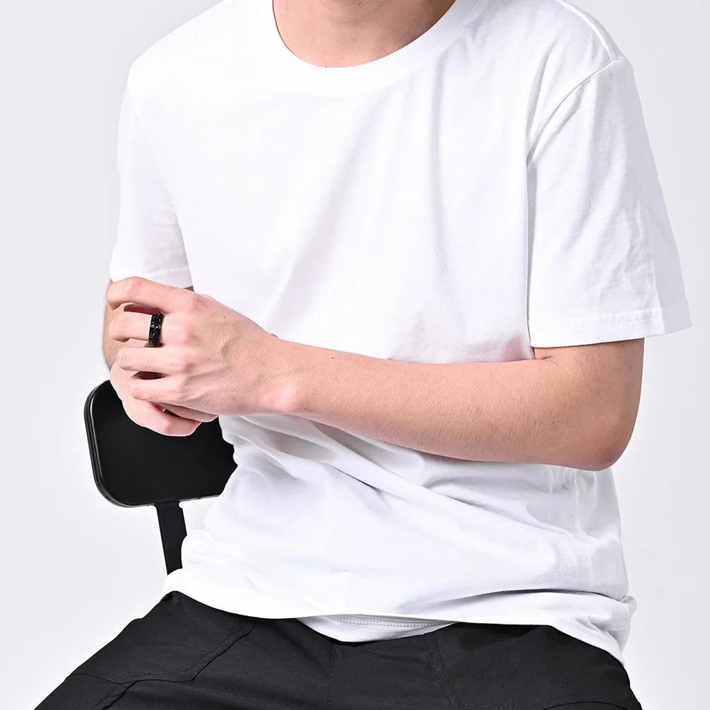 Roman Numerals Stainless Steel Chain Rotating Anxiety Black Rings For Men Fidget Metal Spinner Knuckle Ring Anillos De Hombre 250716