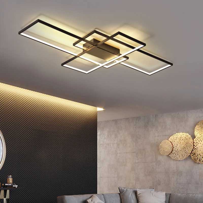 Smart Home Alexa Black/White LED Ceiling Chandelier for Living Study Room Bedroom Aluminum Modern Led Ceiling ChandelierXJ250725
