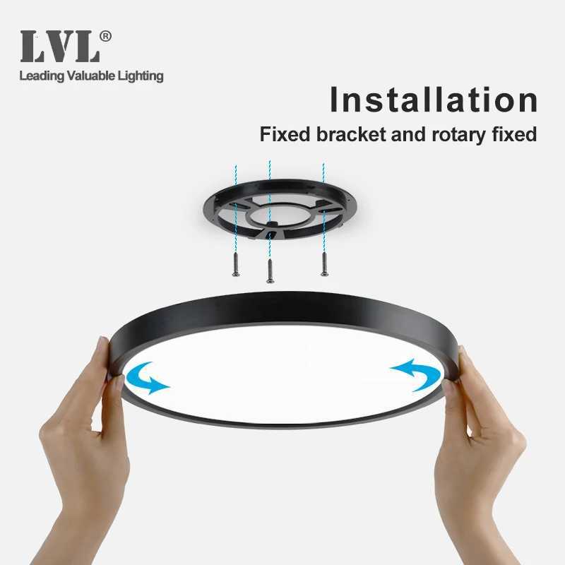 12W 18W 24W 32W 4000K Modern Black Shell LED Ceiling Light Surface Ceiling Lamp for Kitchen Bedroom BathroomXJ250725
