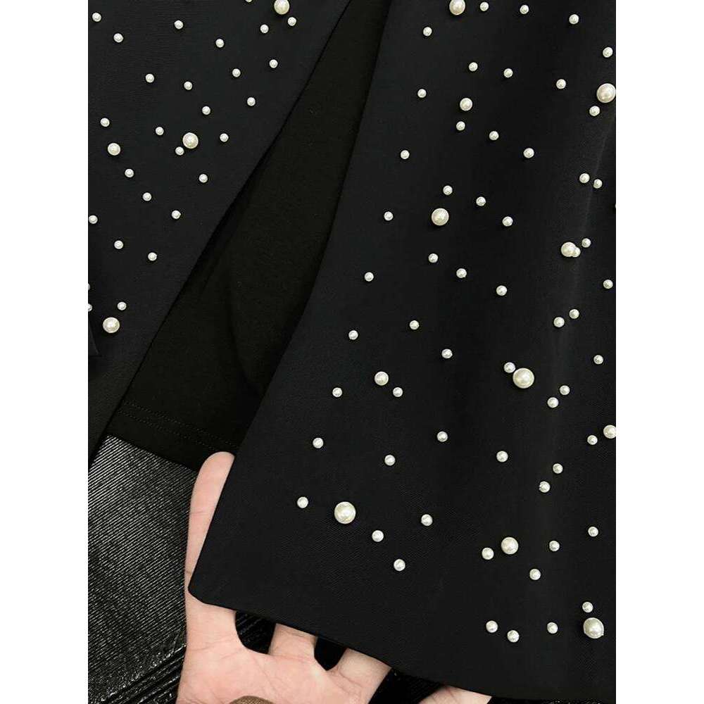 Men's 2025 Spring Korean Version High Street Coats Loose Comfort Trendy Short Tops Niche New High-End Beaded Design Jackets