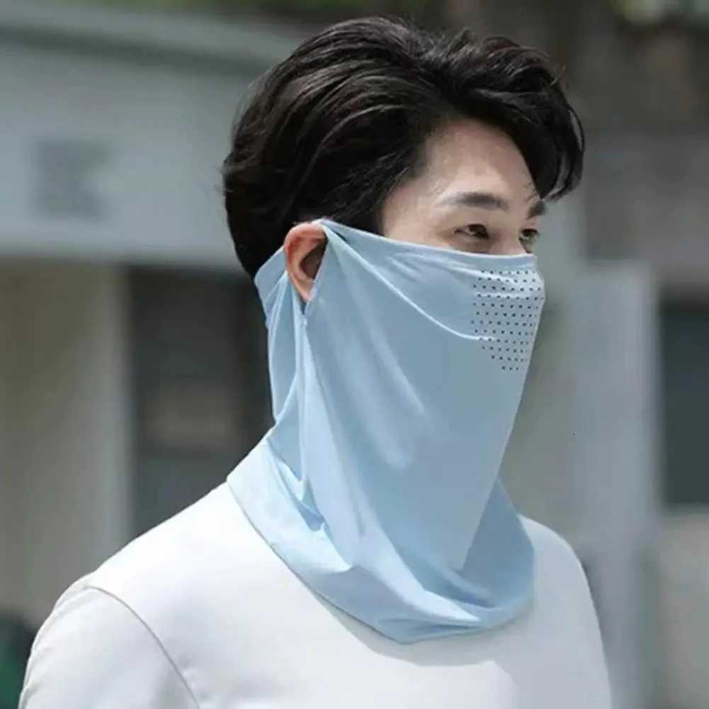 Unisex Face Scarf Breathable Silk UV Sun Protection Mask Soft Adjustable Anti Ultraviolet Thin For Summer Outdoor Activities Z250725