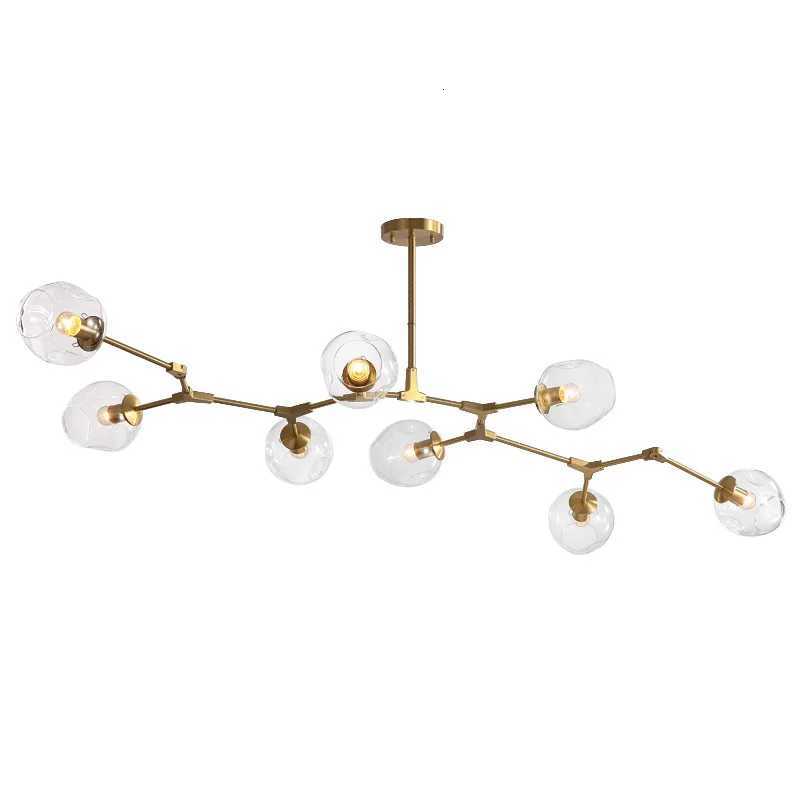 Modern E27 Glass Chandeliers for Living Room Restaurant Bedroom Room Nordic Pendant Lamp Iron Art Hanging Lamp Fixture Lighting XJ250725