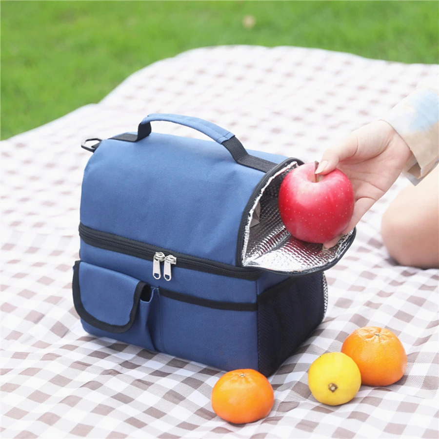 10L Portable Thermal Lunch Bag Food Box Durable Waterproof Office Cooler Lunch Box Ice Insulated Case Camping Oxford Dinner Bag 250723