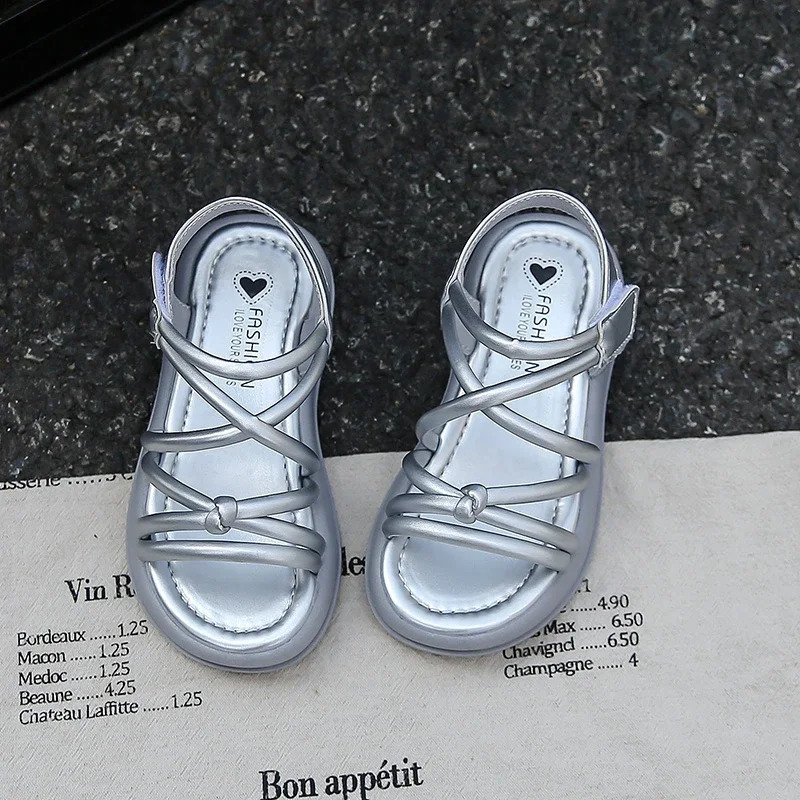 childrens girls gladiator sandals open toe beach antislip princess shoes fashionable and classic shoes 250725