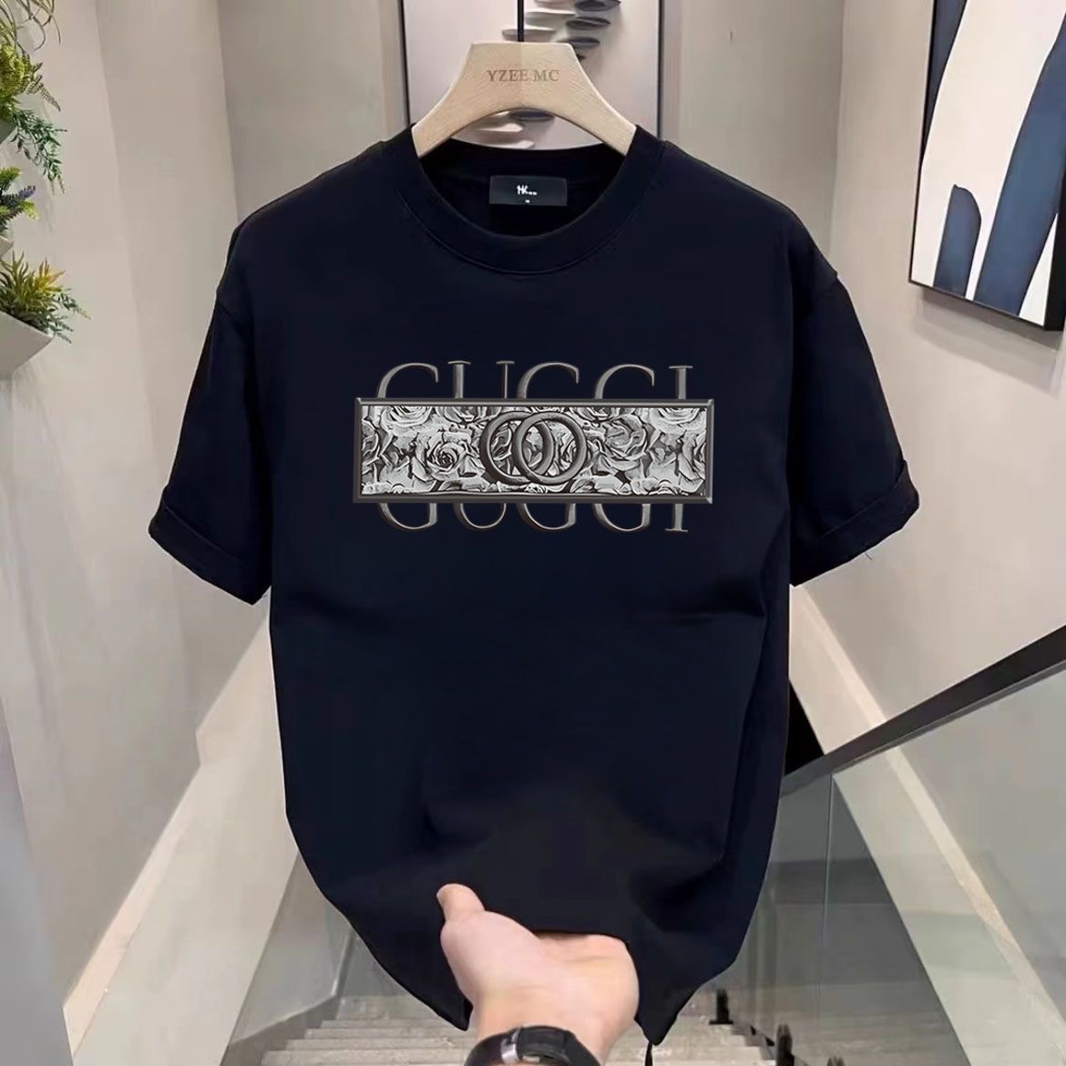 Free Shipping 2025 Embroidered Floral & Letter Luxury T-Shirt, Designer Inspired Short Sleeve Tee, Versatile Stylish Summer Top