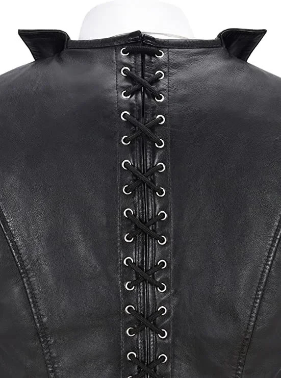 Mens Vintage Leather Vest single breasted sleeveless top punk Medieval Knight vest cycling hip hop 250725