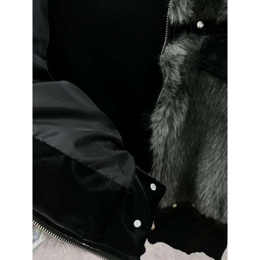 2024 Winter New Splicing Imitation Mink Fur Jackets Men's Plush Light Loose Trendy Coats Long-Sleeve Short Jacket