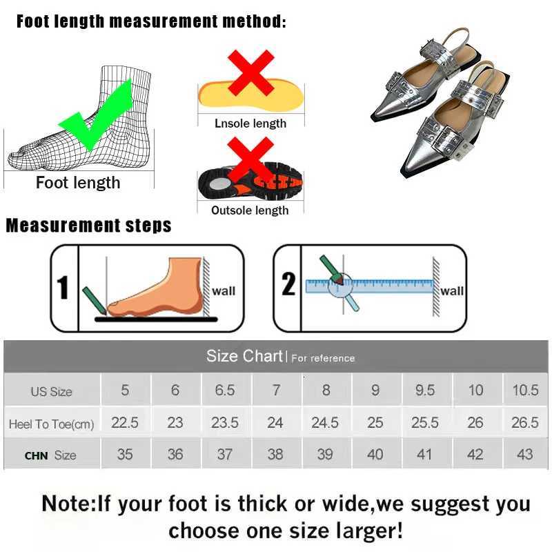 Footwear Silver Fashion Women Flat With Shoes Designer Female Slingback Pointed Toe Ladies Flats Shoes Big Size 43 Z250725