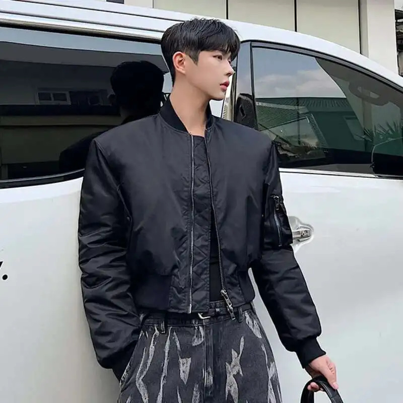 IEFB Spring Army Green Versatile Short Thickened Men Padded Jacket Korean Fashion Male Cotton Coat Solid Color 9A6317 250725