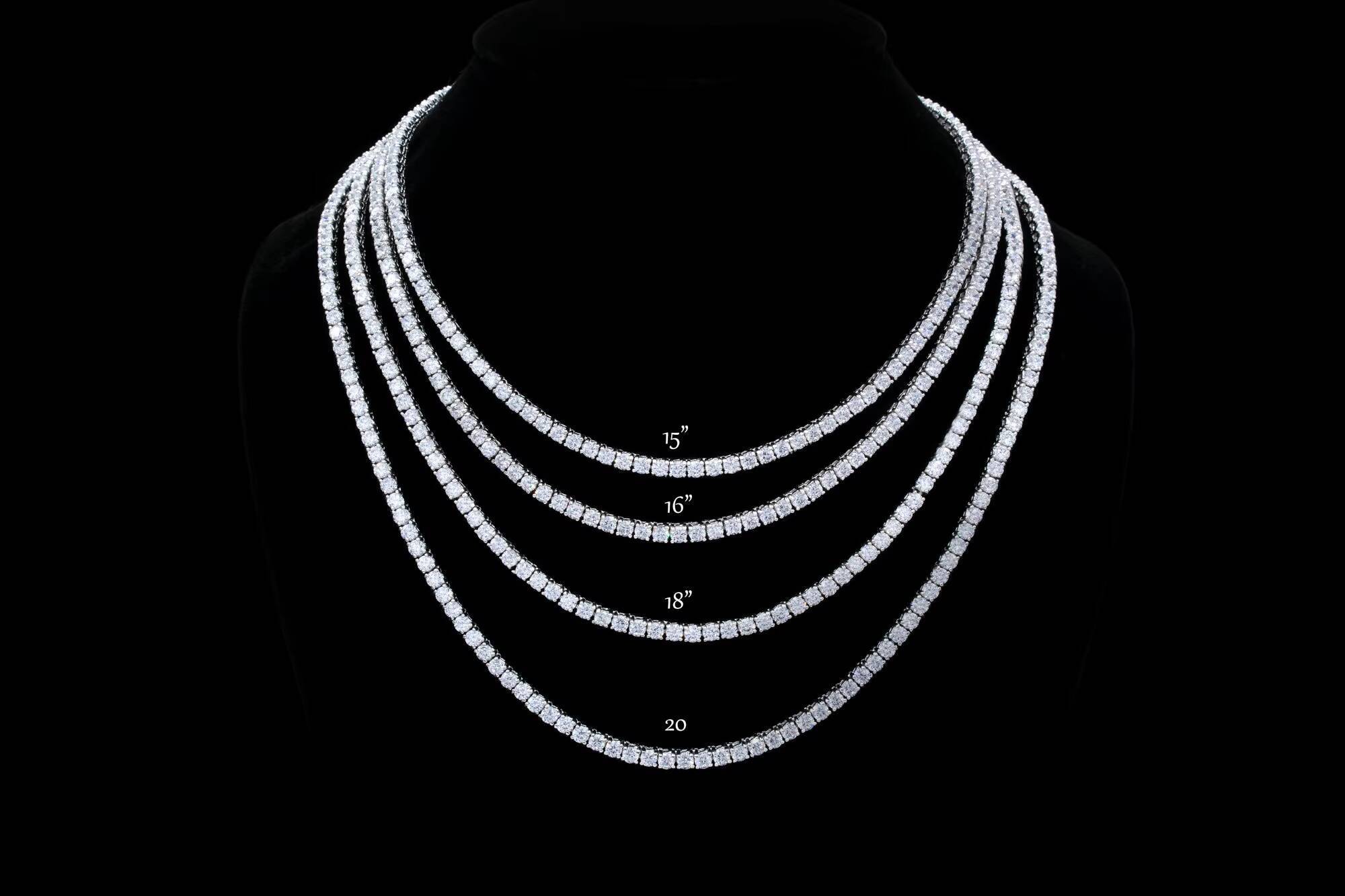 14k 18k Gold Tennis Necklace White DEF Diamond Necklace Lab Grown Diamond Jewelry