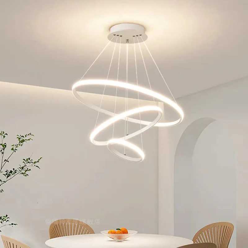 Modern LED Dining Room Chandeliers 3 Rings Chandelier Living Bedroom Lights Home Indoor Lighting Decorative Pendant Lamps XJ250725