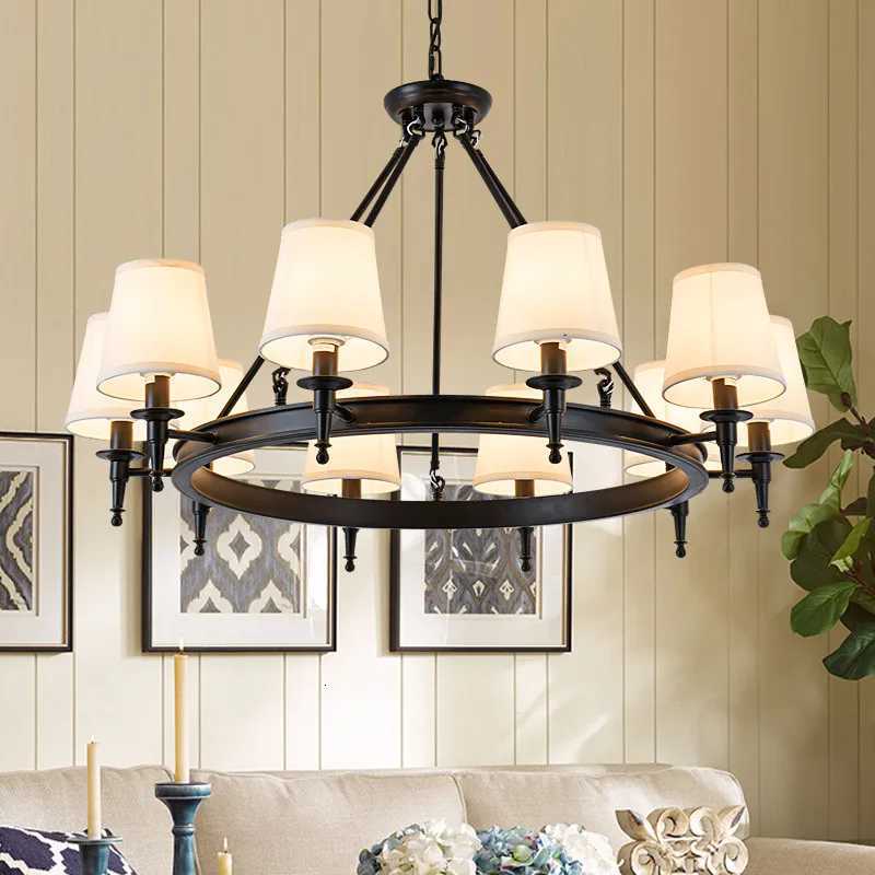 Mid century chandelier Black Vintage Chandelier Bedroom Kitchen island Chandeliers E14 candle chandelier wrought iron chandelierXJ250725