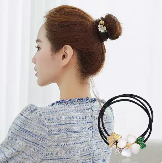 Hair Accessories opal Clover Hair rope Fashion Accessories Gift Women Designer Jewelry Rubber Band Ponytail Hair Rope
