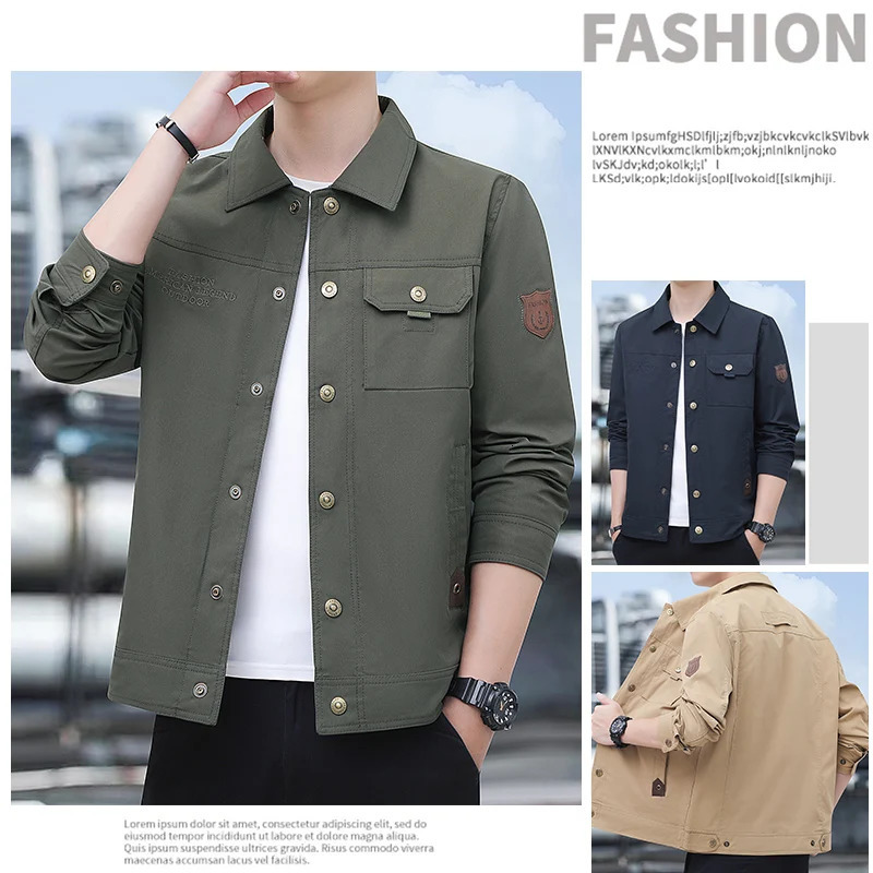 Cargo Jackets 2024 Autumn Men Casual Windbreaker Fashion Jacket Coat Male Baseball Camping Outerwear Man Clothes 250717
