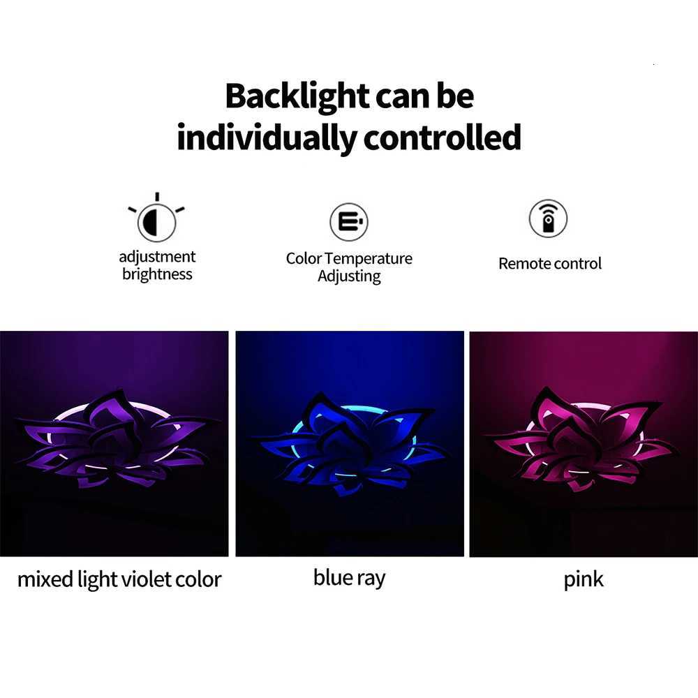 Modern LED Backlit Design Petal Shapes Chandeliers Luster Purple/Pink/Blue Color Light For Indoor Living Room Decoration LampXJ250725