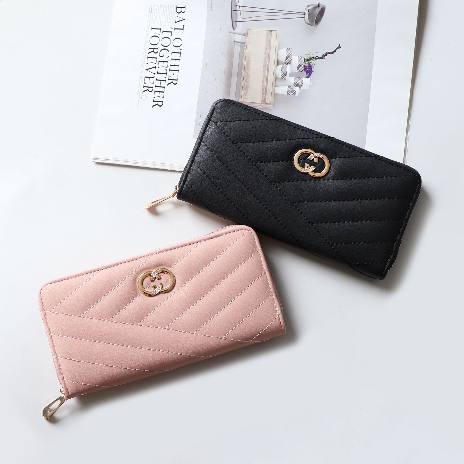 Free Shipping 2025 Summer New Designer Bags Women's Long Zipper Wallet Ladies' Purse Phone Bag Large Capacity Clutch Manufacturer Supply Hig