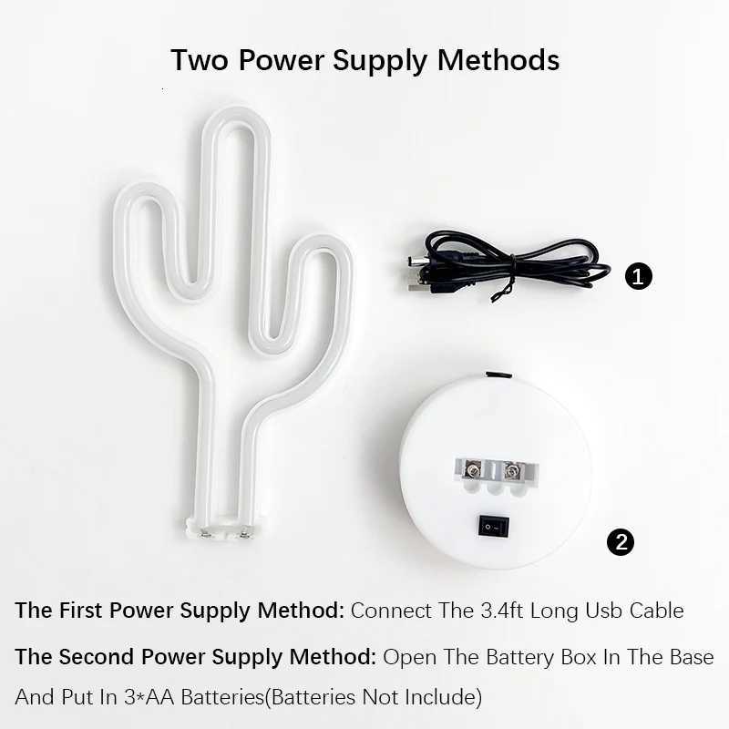 ute tsactus Neon Sign Lights Battery USB Powered LED Table Lamp for Party Birthday Gift Living Room Camping Summer Home Decor XJ250725