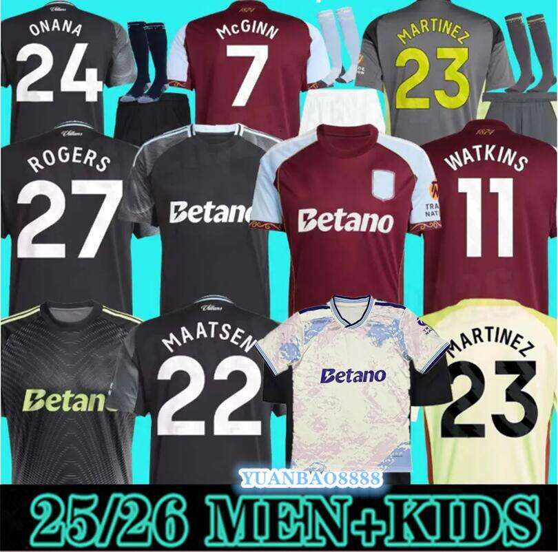 XXXL 4XL Mens top 25 26 Aston goalkeeper BAILEY MALEN soccer jersey home away third 2025 2026 villa McGINN ONANA WATKINS KONSA MARTINEZ Men kids kit football 888