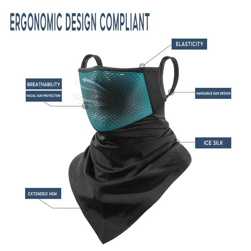 Cycling Silk Anti-UV Mask Breathable Balaclava Bicycle Head Cover Men And Womens Ear Hanging Triangular Scarf Bike Accessor Z250725