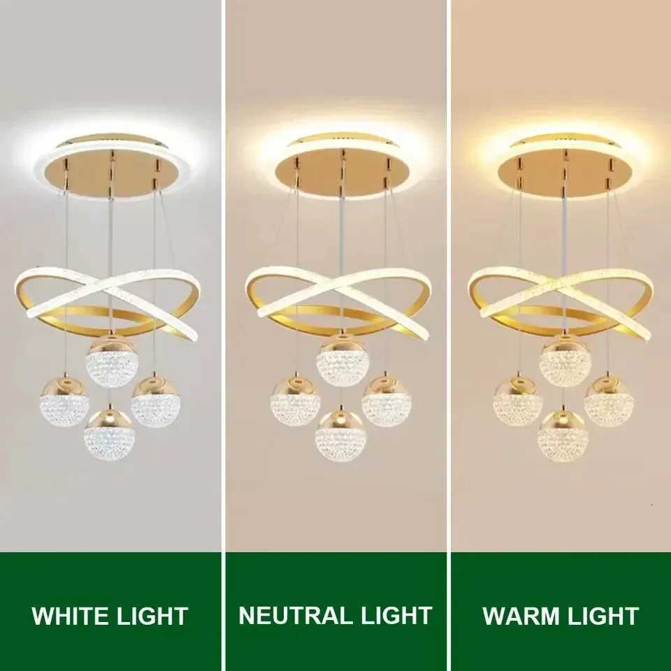 LED Lamp Dining Room Living Ring Dimmable Bedroom Kitchen Interior Linear Ceiling Round Modern LED Ring Chandelier Pendant Light XJ250725