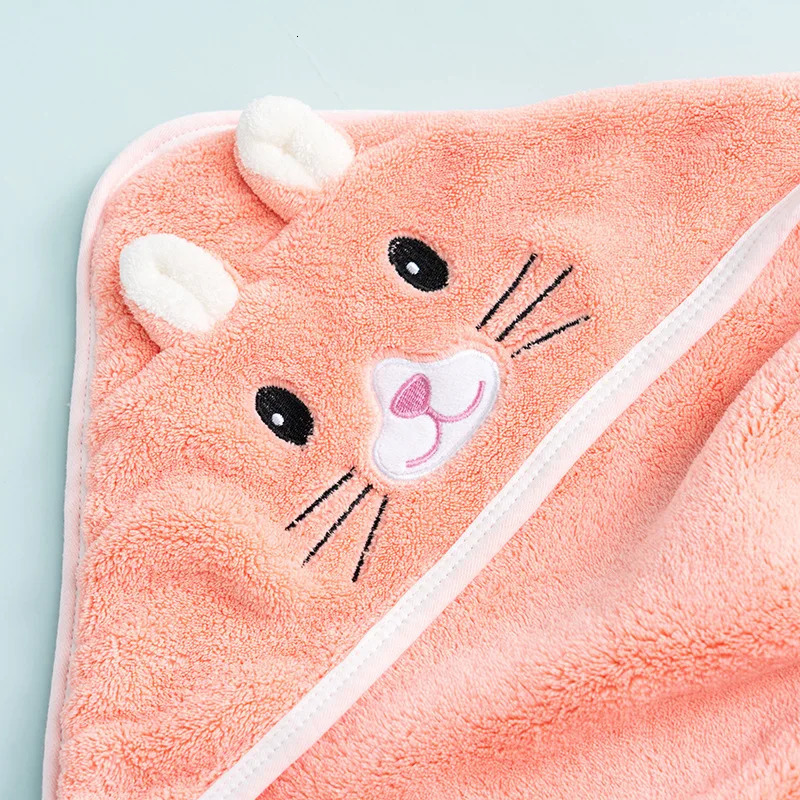 Baby Bath Towel born with Hood Cartoon Coral Fleece Infant Towels Blanket Bathrobe Supplies 250725