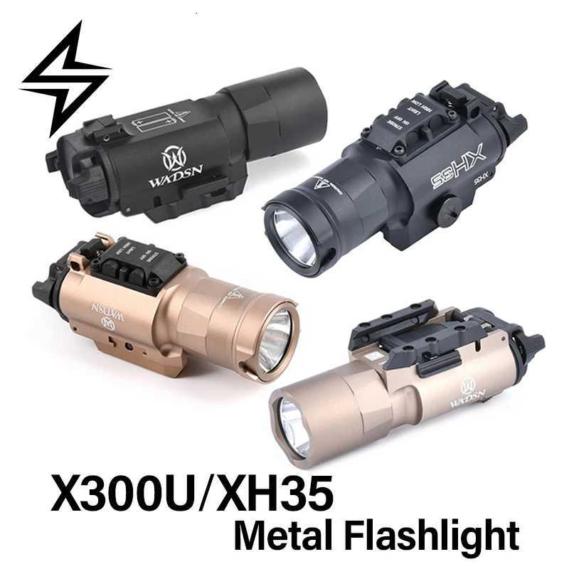 300 Metal Surefire X300 Ultra XH35 Weapon Gun Light Airsoft SF X300U Flashlight Glock G17 G19 Pistol Scout Light Fit 20mm Rail W250722