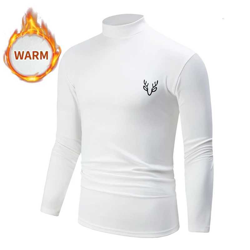 1/3 Pcs Mens White BottoMing Small Turtleneck Shirt In Autumn And Winter Casual Joker Fashion Long Sleeve T-Shirt Teenagers War Z250725