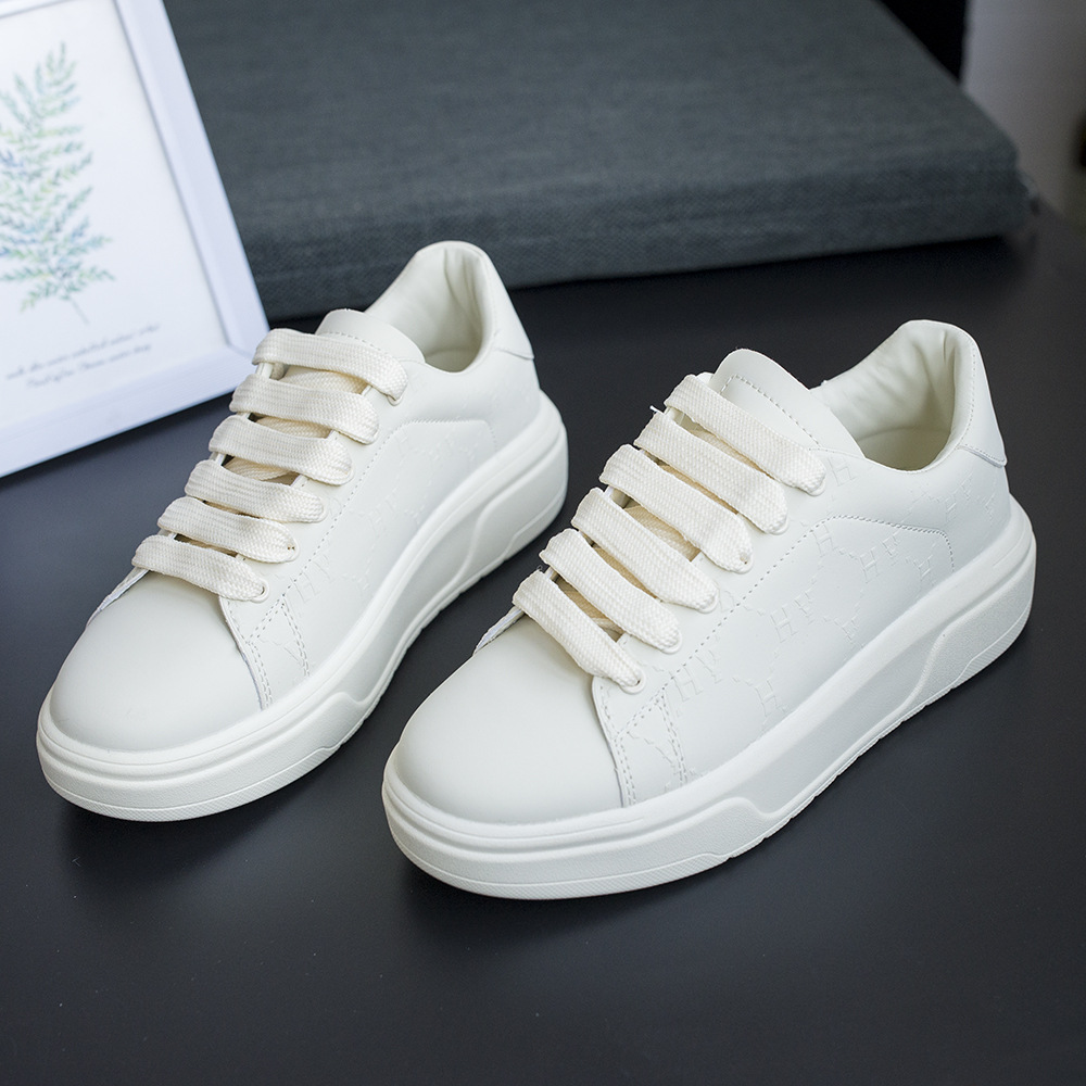 Men's shoes new styles for autumn 2025 sports sneakers Korean - style thick - soled casual shoes men's white sneakers