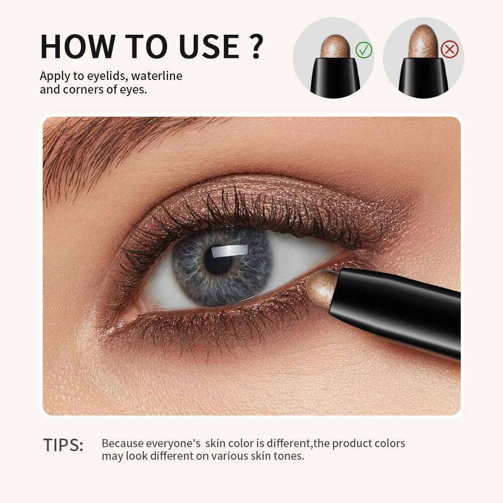 Colors Glitter 10 Counts Highlighter Eye Shadow Stick Set Colorful Eyeshadow Pencil Crayon Eyeliner Cosmetic