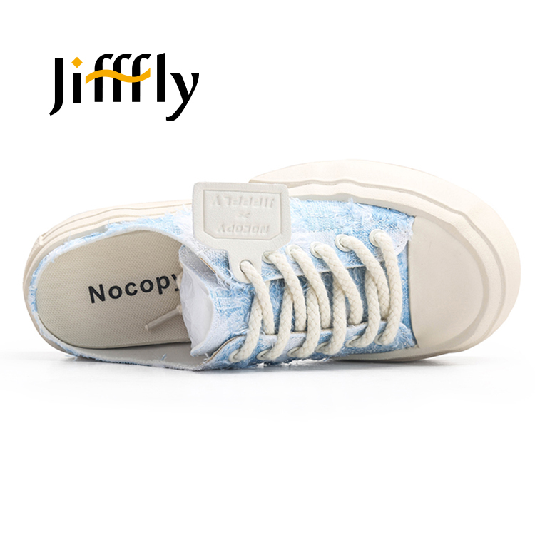 Jifffly Women's Canvas Slip-On Sneakers - Fall Outerwear Low Top Soft Sole with Height Boost