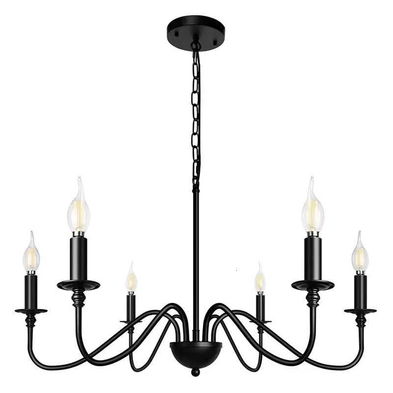 Retro Loft Living Room Chandelier Lighting E14 Vintage American Style Black/Gold Ceiling Chandelier Household Dining Room Light XJ250725