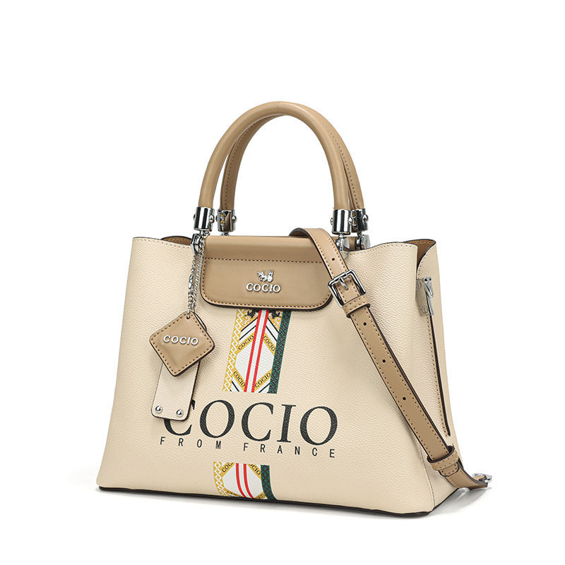 COCIO designer bag New high-quality genuine leather handbag versatile temperament multi compartment casual Boston bag for women