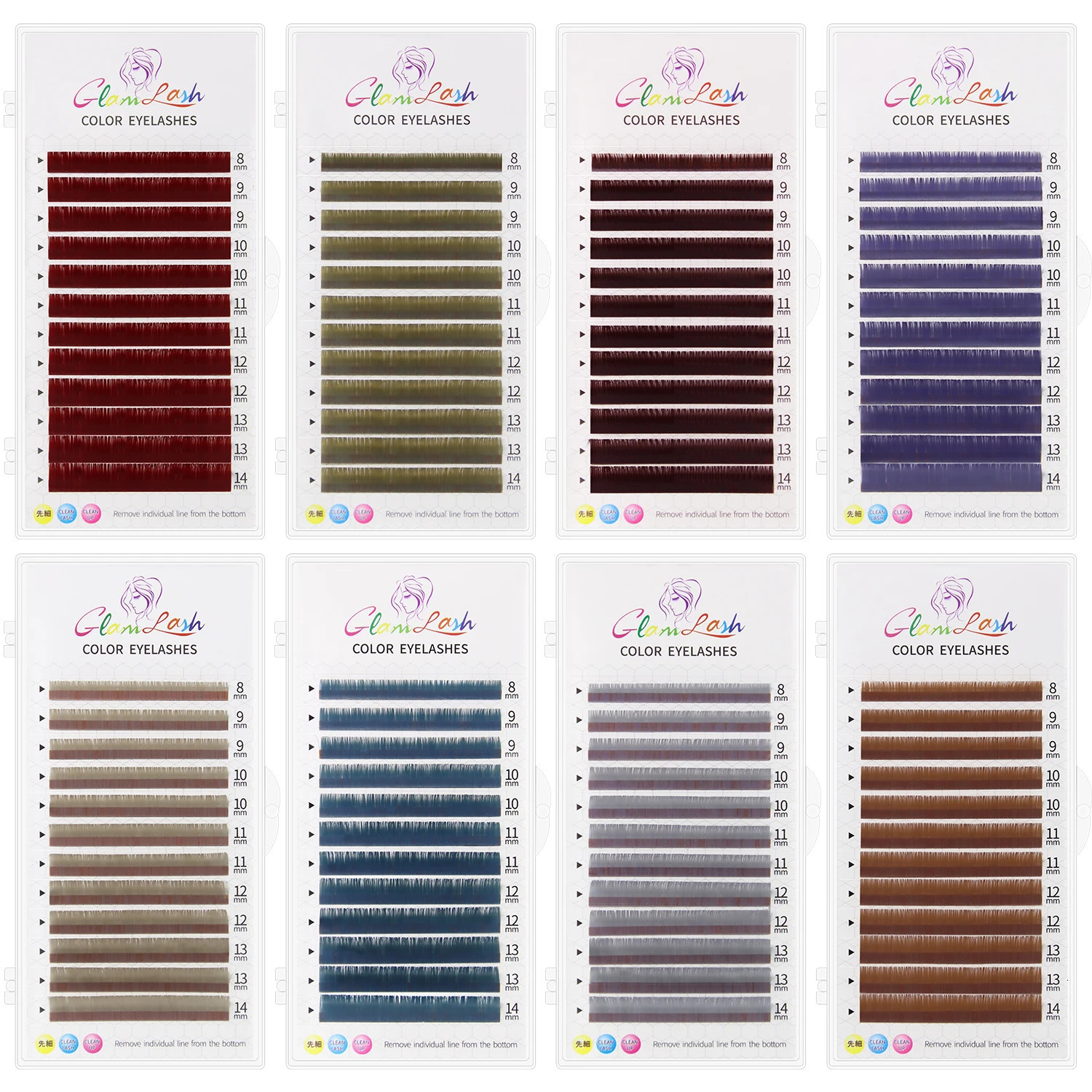 GLAMLASH Colored Lashes Literary Morandi Grey Individual Natural False Colorful Eyelash 250714