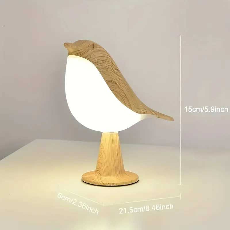 3 Colors Wooden Desk Lamp Bedside Lights Decoration Bird Night Lights LED Touch Switch Rechargeable for Bedroom Interior Lighting XJ250725