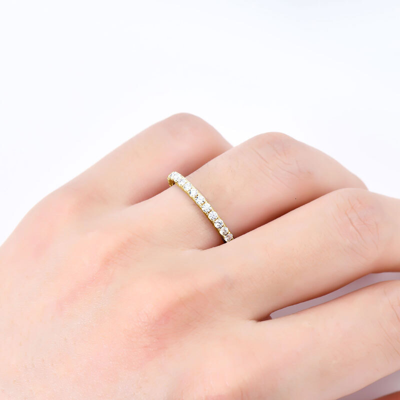 OXTAO D VVS1 All Moissanite Dia Ring for Women Sterling Sier Wedding Bridal Band Engagement Rings Jewelry GRA Certified