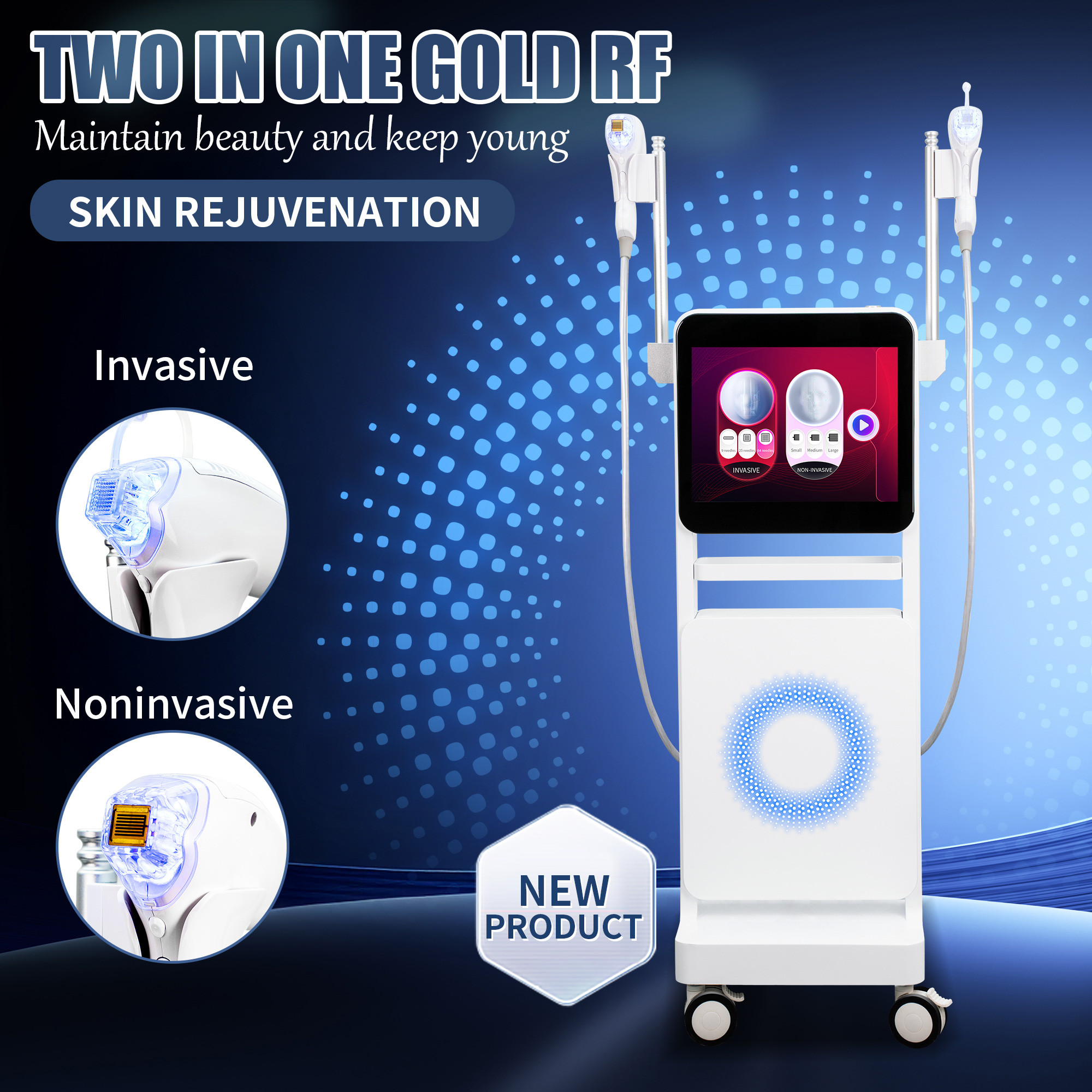 Professional RF Fractional Microneedle Device for Acne Scars Stretch Marks and Skin Repair