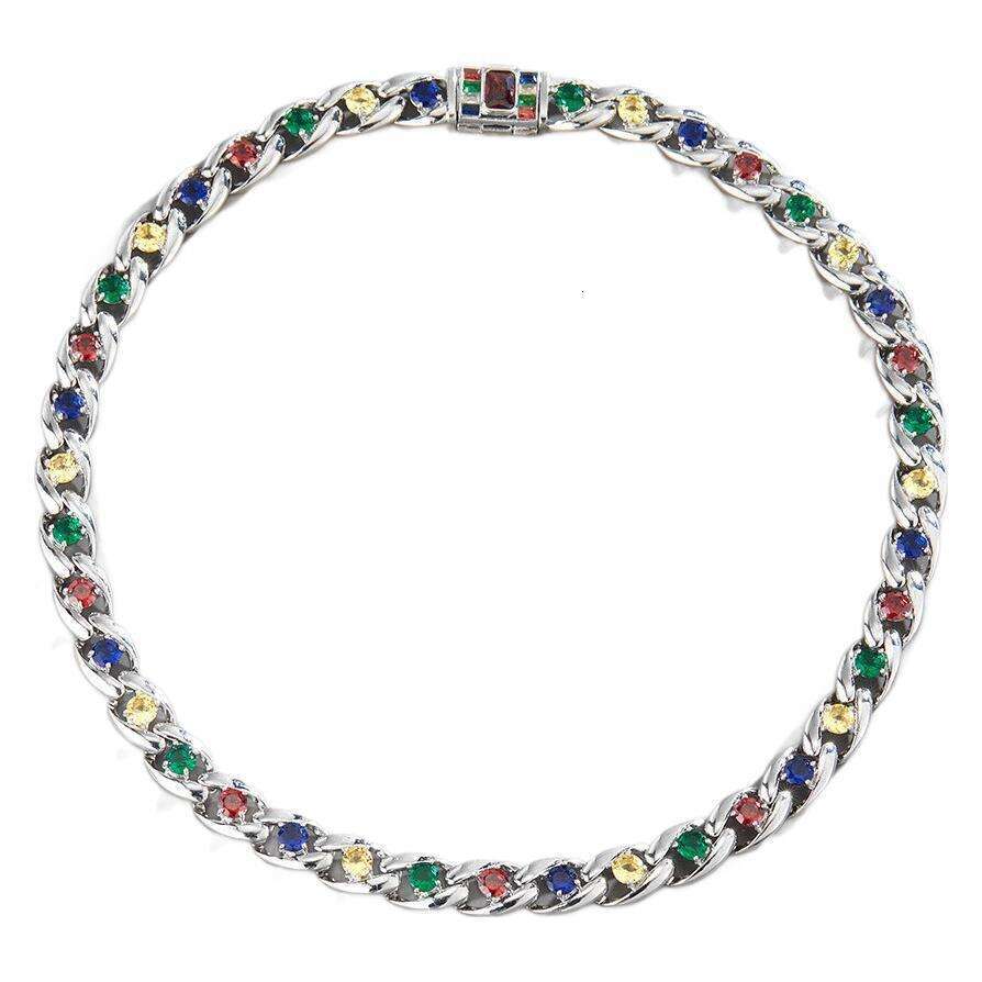 Hip-Hop Cool Full Dia Trendy Punk Motorcycle Accessories Unisex Inlaid Zircon Cuban Chain